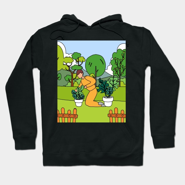 Retro Hobby Gardener Garden Gardener Hoodie by flofin